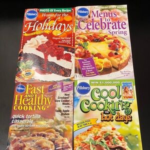 Four vintage Pillsbury cookbook magazines